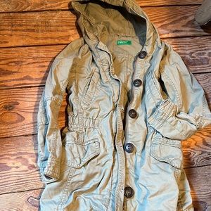 United colors of Benetton green coat kids size 5/6